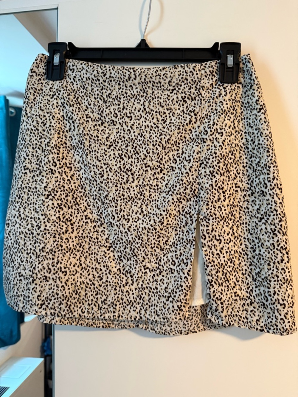 Women's Animal Print Mini Skirt - Black & Cream